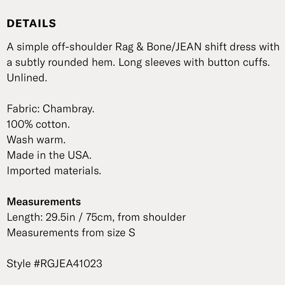 Rag & Bone Jeans Off The Shoulder Chambray Dress - Picture 8 of 8